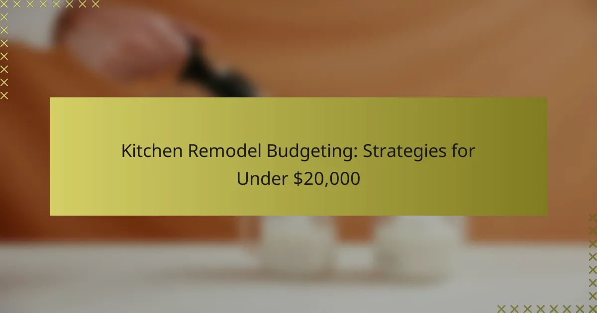 Budżetowanie remontu kuchni: strategie poniżej 20 000 USD