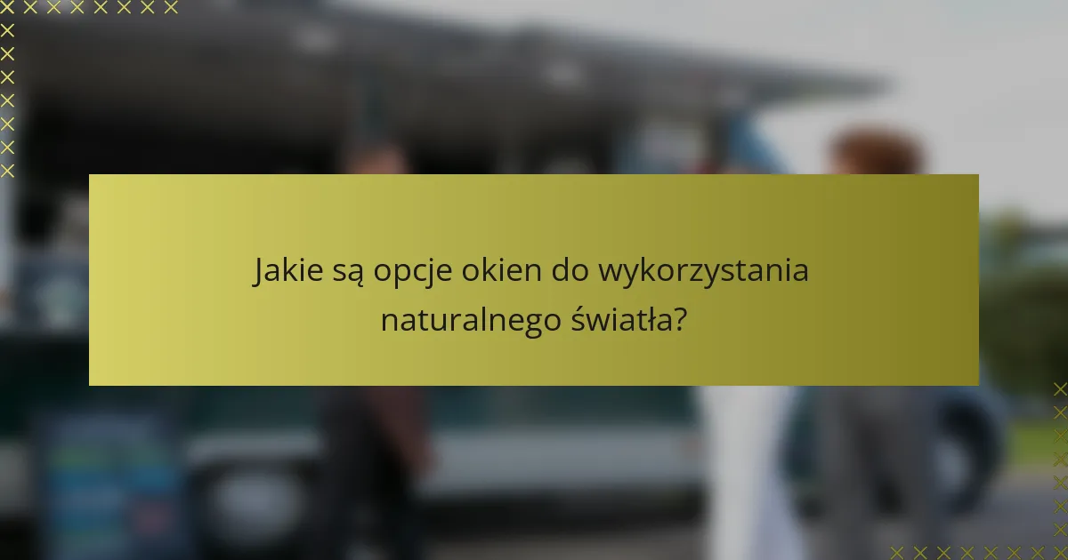 Jakie są opcje okien do wykorzystania naturalnego światła?